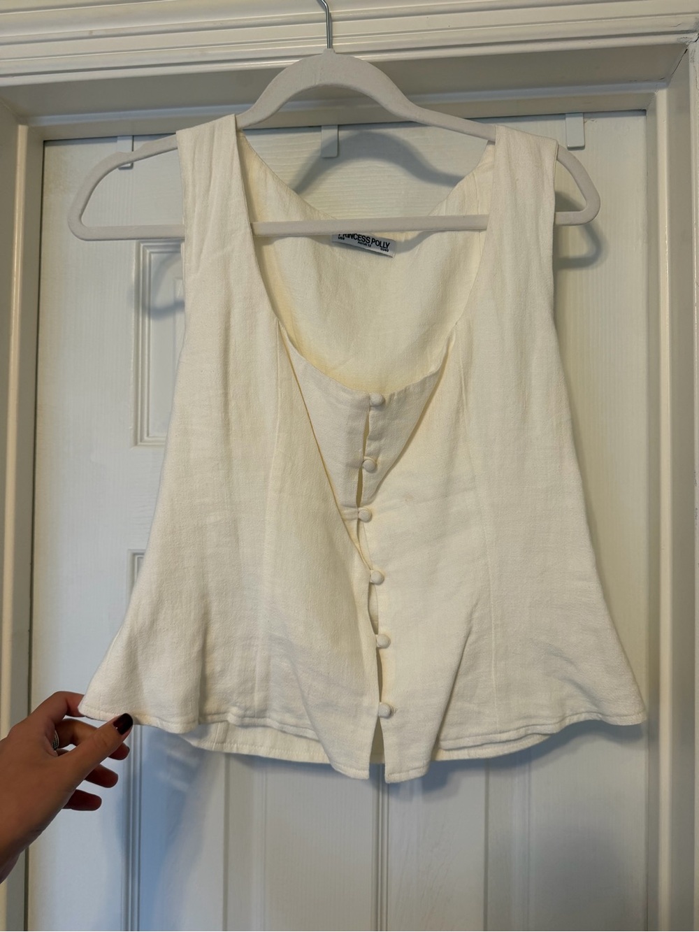 Princess Polly Ivory Linen Square-Neck Tank - Picture 3 of 4